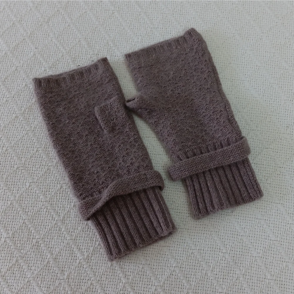 Forté Women's Cashmere Fingerless Gloves Sable OS